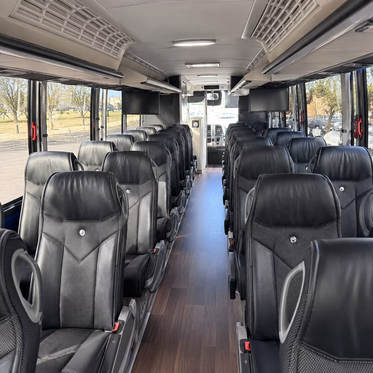 bend charter bus inside