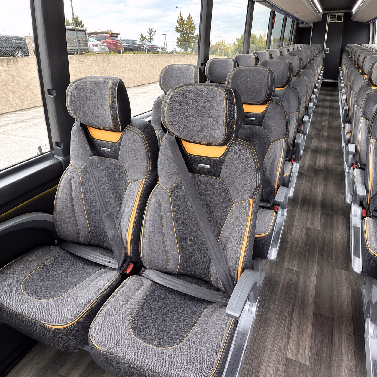bend charter bus rental interior
