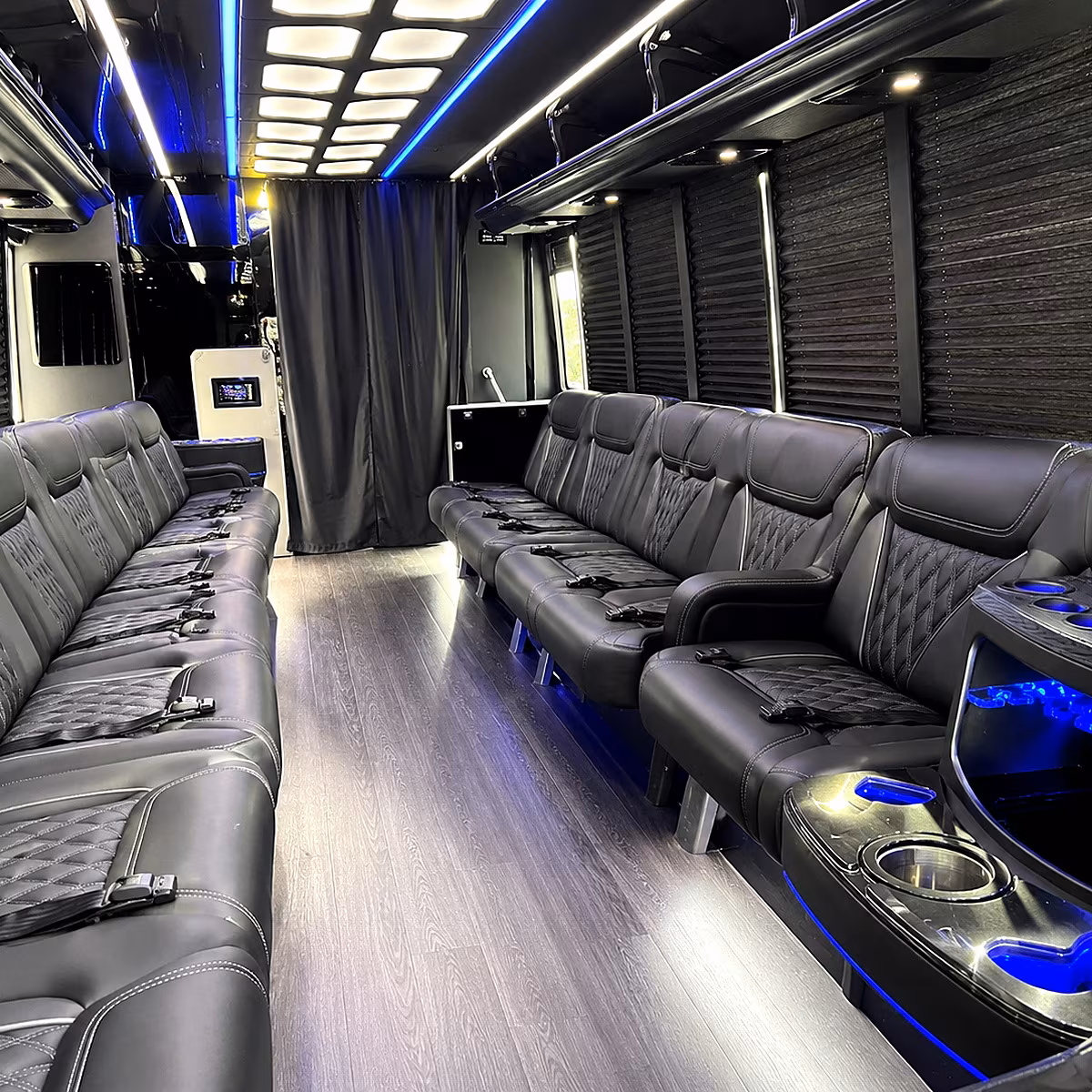 bend party bus rental interior
