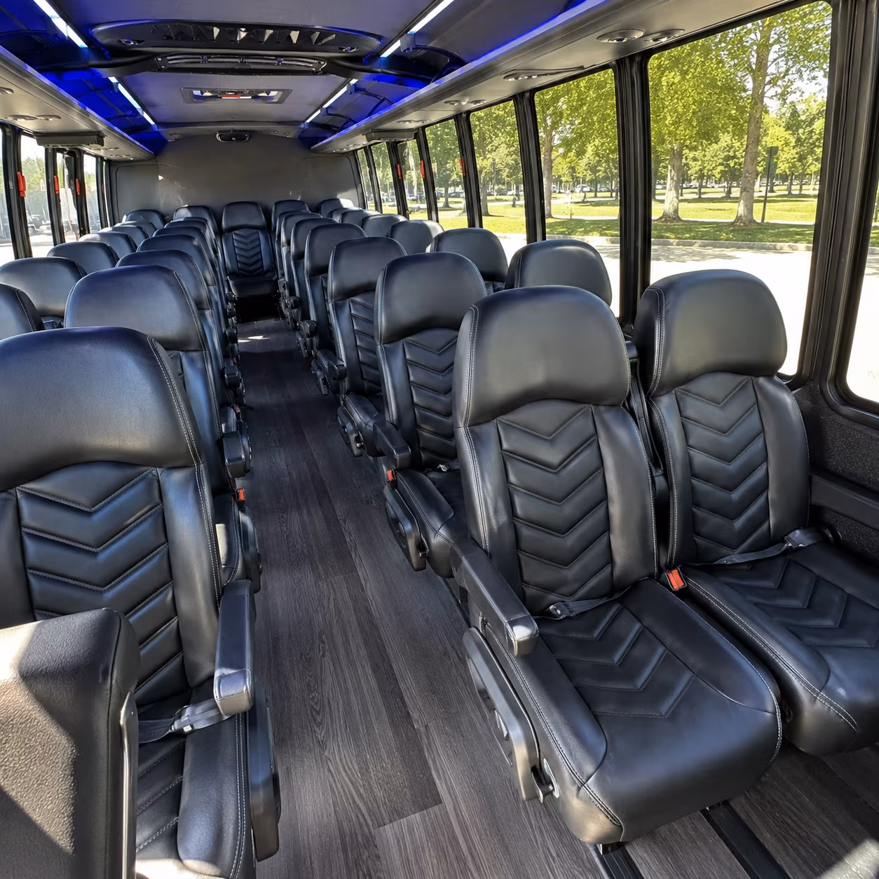 bend sporting event transportation onboard seating